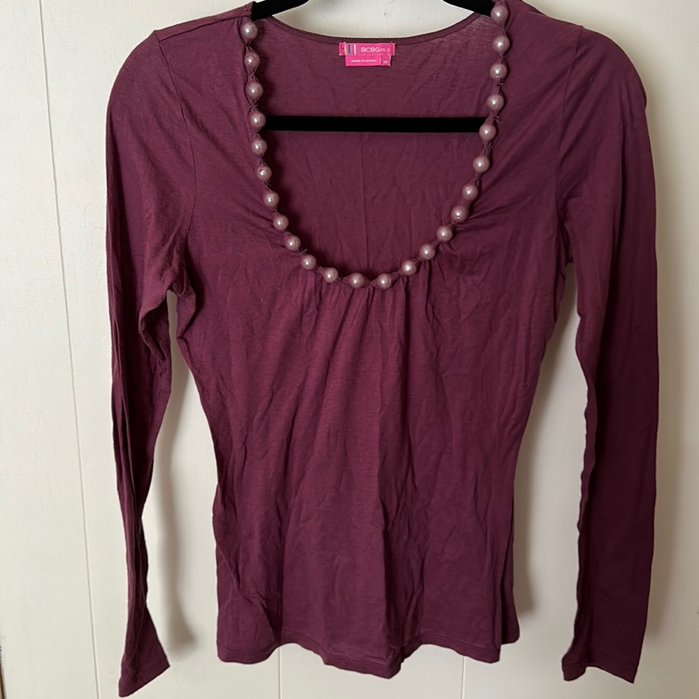 BCBG Girls Pearl Detailed Long Sleeve Sz Small